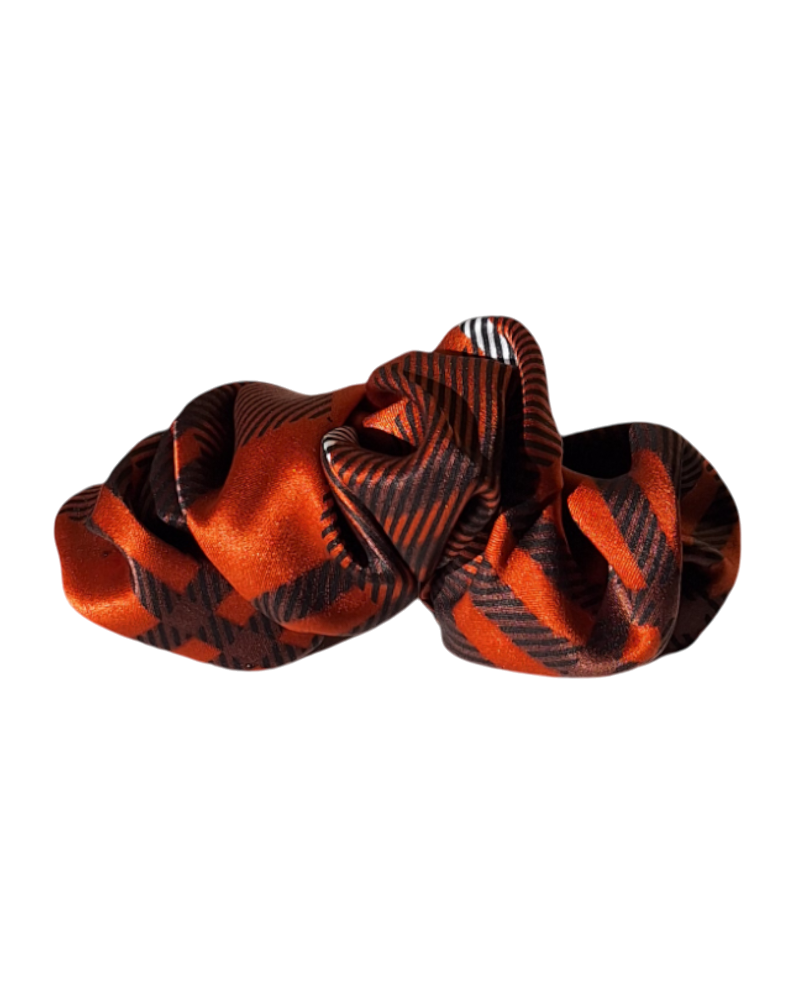 Šilko plaukų segtukas (margas oranžinės ir rudos sp.)