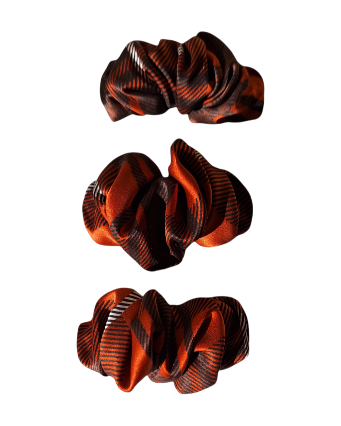 Šilko plaukų segtukas (margas oranžinės ir rudos sp.) - Image 2