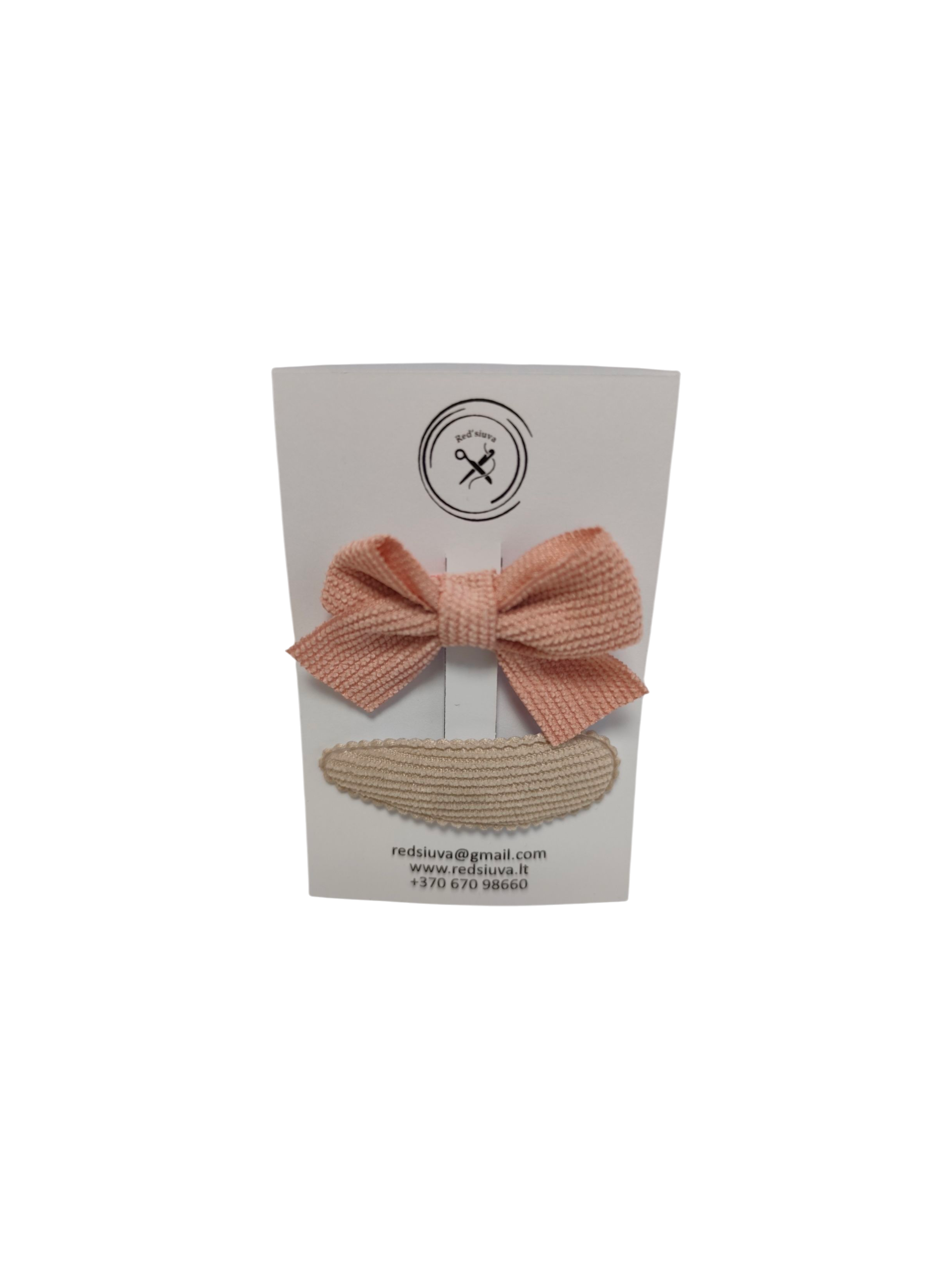 Plaukų segtukas rožinis kaspinėlis