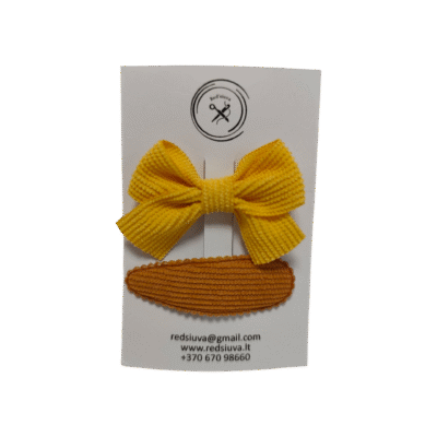 Plaukų segtukas geltonas kaspinėlis