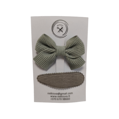 Plaukų segtukas žalsvas kaspinėlis