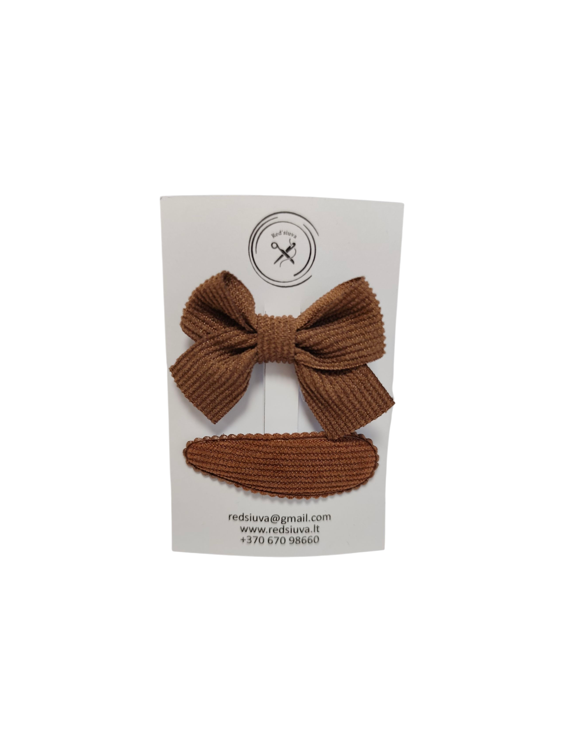 Plaukų segtukas rudas kaspinėlis